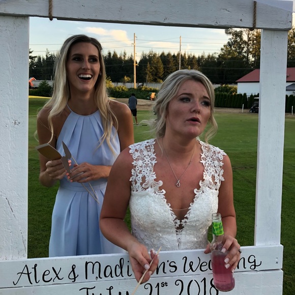 Isabelle halter chiffon w/keyhole back - Picture 4 of 6